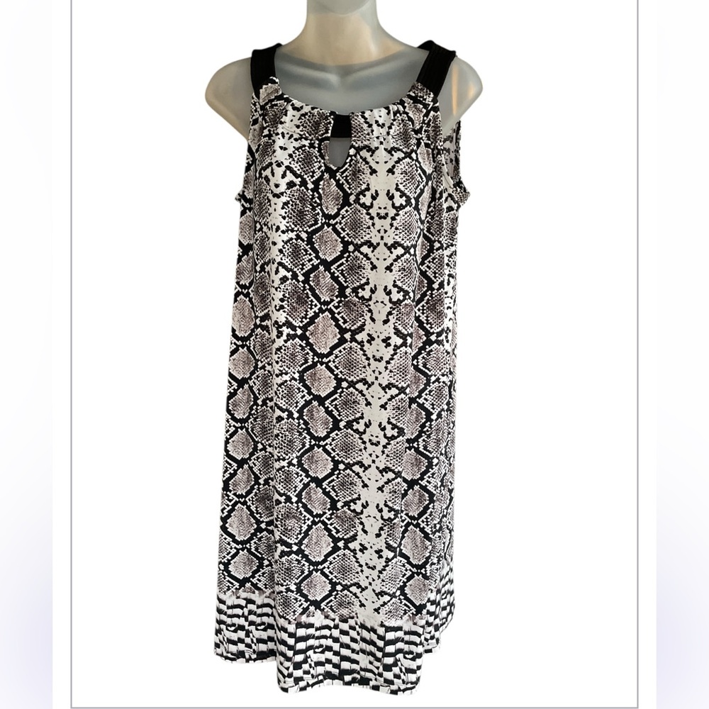 Dana Buchman snake skin print dress sleeveless  summer sun dress size medium